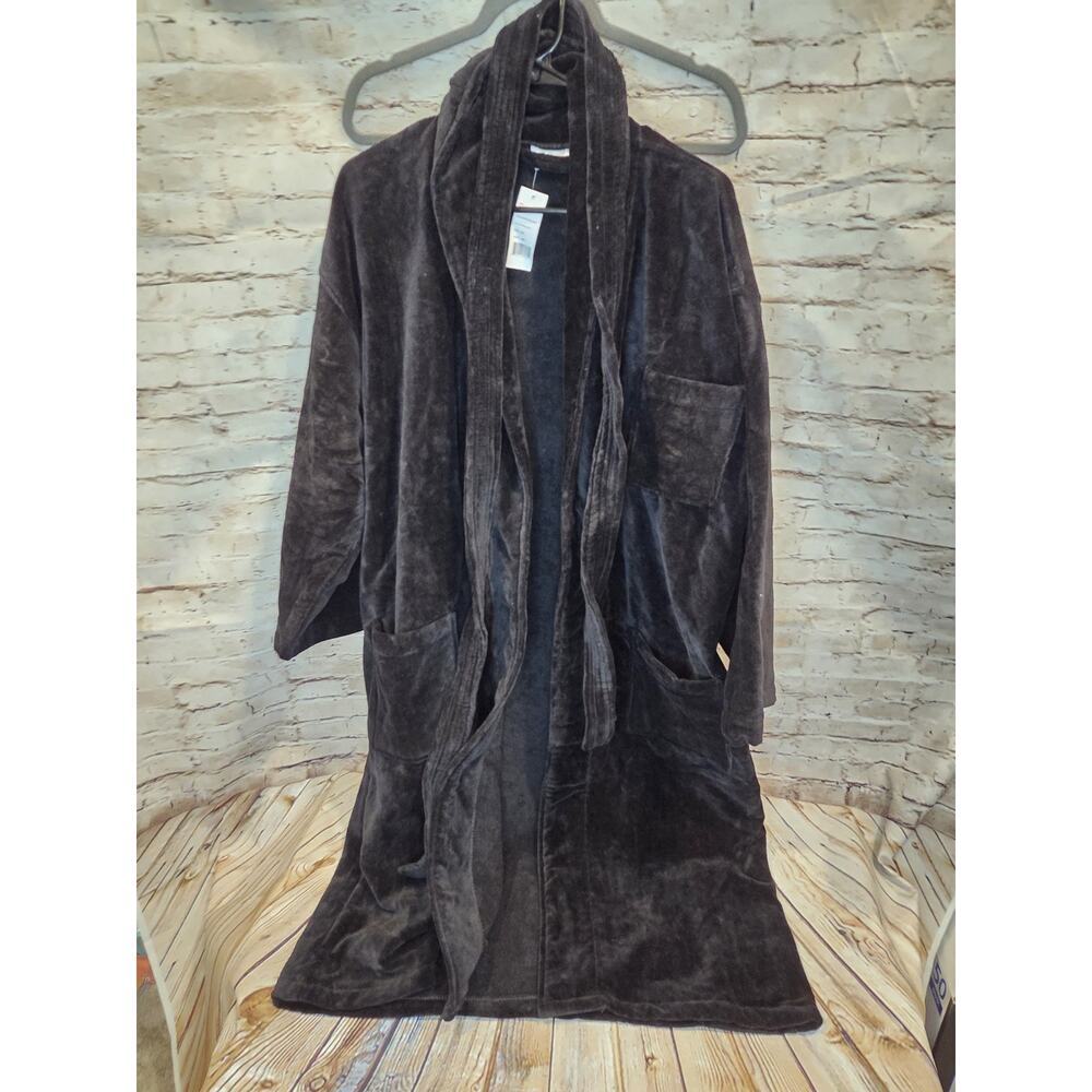 Alpine Swiss Black M/L Mens Cotton Robe